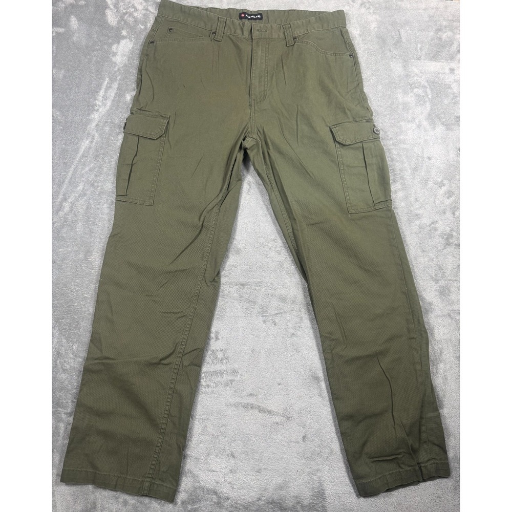 Airwalk Mens Cargo Pants Olive Green Straight Leg Utility Outdoor 36x32